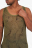 Dries Van Noten Green Mesh Printed Tank Top Size XL Mens