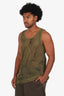 Dries Van Noten Green Mesh Printed Tank Top Size XL Mens
