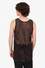 Dries Van Noten Navy/Orange Mesh Printed Tank Top Size XL Mens