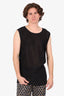 Dries Van Noten Black Mesh Printed Tank Top Size XL Mens