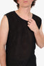 Dries Van Noten Black Mesh Printed Tank Top Size XL Mens