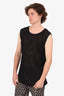 Dries Van Noten Black Mesh Printed Tank Top Size XL Mens