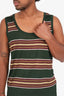 Dries Van Noten Green/Red Striped Mesh Tank Top Size L Mens