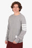 Thom Browne Grey Cotton Striped Sweater Size 3 Mens
