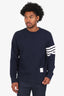 Thom Browne Navy Cotton Striped Sweater Size 4 Mens
