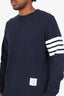Thom Browne Navy Cotton Striped Sweater Size 4 Mens