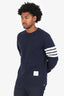 Thom Browne Navy Cotton Striped Sweater Size 4 Mens