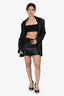 Anine Bing Black Sequined 'Sara' Blazer & 'Tierra' Mini Skirt Set Size S