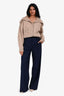 Camila Coelho Navy Wide Leg Trousers Size S