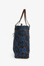 Prada Blue/Brown Paisley Canvas Buckle Printed Tote