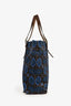 Prada Blue/Brown Paisley Canvas Buckle Printed Tote