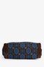 Prada Blue/Brown Paisley Canvas Buckle Printed Tote