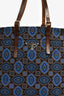 Prada Blue/Brown Paisley Canvas Buckle Printed Tote