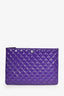 Pre-Loved Chanel™ 2016-17 Purple Patent Leather Quilted O-Case