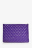 Pre-Loved Chanel™ 2016-17 Purple Patent Leather Quilted O-Case