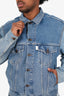 Off-White Blue Denim Button Down Jacket  Size M Mens