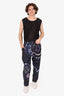 Dries Van Noten Navy Tie-Dye Graphic Habson Pants Size L Mens