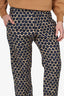 Dries Van Noten Navy/Yellow Abstract Geometric Dots Print Pants Size 46 Mens