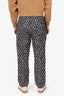 Dries Van Noten Navy/Yellow Abstract Geometric Dots Print Pants Size 46 Mens