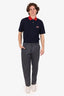 Raf Simons Grey/Blue Wool Striped Trousers Size 44 Mens