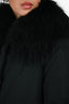 Moncler Black Down Fur Trim Collar Parka Size 1