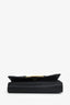 Salvatore Ferragamo Black Satin Bow Clutch With Chain