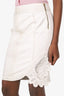 Versace White Leather Braided Applique Skirt Estimated Size S