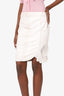 Versace White Leather Braided Applique Skirt Estimated Size S