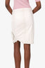 Versace White Leather Braided Applique Skirt Estimated Size S
