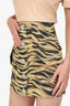 Giuseppe Di Morabito Yellow/Black Tiger Print Mini Skirt Size 38