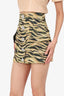 Giuseppe Di Morabito Yellow/Black Tiger Print Mini Skirt Size 38