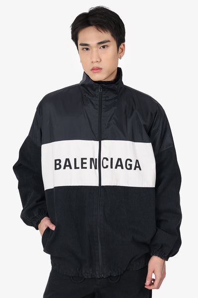 Balenciaga Black/White Denim Logo Jacket Size 34 Mens – Mine & Yours