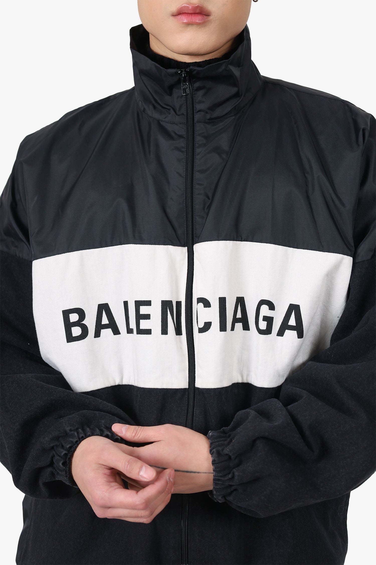 Balenciaga Black/White Denim Logo Jacket Size 34 Mens – Mine & Yours