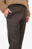 Dries Van Noten Brown Silk Patterned Trousers Size 46 Mens