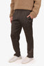 Dries Van Noten Brown Silk Patterned Trousers Size 46 Mens