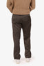 Dries Van Noten Brown Silk Patterned Trousers Size 46 Mens