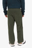 Dries Van Noten Green Distressed Wide Leg Track Pants Size S Mens