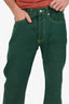 Dries Van Noten Green Denim Straight Leg Jeans Size 32 Mens