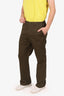 Dries Van Noten Green Patterned Straight Leg Pants Size 48 Mens