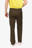 Dries Van Noten Green Patterned Straight Leg Pants Size 48 Mens