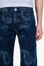 Jacquemus Blue Denim Paisley Print Le Raphia Jeans Size 30 Mens