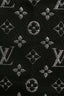 Louis Vuitton Black Wool/Silk Metallic Silver Logo Scarf