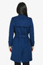 Burberry Navy Blue Wool/Cashmere Belted Coat Size 4