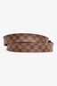 Louis Vuitton Brown Leather Damier Ebene Logo Buckle Belt Size 80