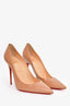 Christian Louboutin Beige Patent 'So Kate' Pumps Size 39