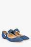 Jimmy Choo Denim Embellished Buckle Mary Jane Flats Size 38