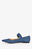 Jimmy Choo Denim Embellished Buckle Mary Jane Flats Size 38