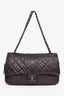 Pre-Loved Chanel™ 2011-12 Metallic Purple Caviar Jumbo Easy Flap Bag