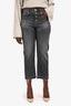 Isabel Marant Etoile Grey Wash Crop Distressed Hem Jeans Size 40