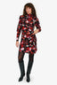 A.L.C. Black/Red Floral Mini Dress Size 6